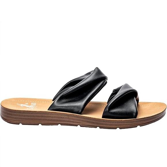 NEW CORKYS FOOTWEAR women's with a twist sandals in black - Picture 2 of 6